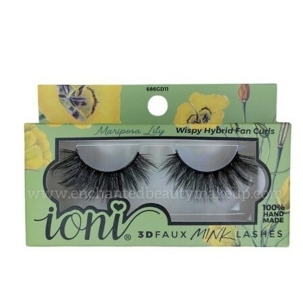 New! Ioni Lashes 3D Faux Mink Mariposa Lily Wispy Hybrid Fan Curls